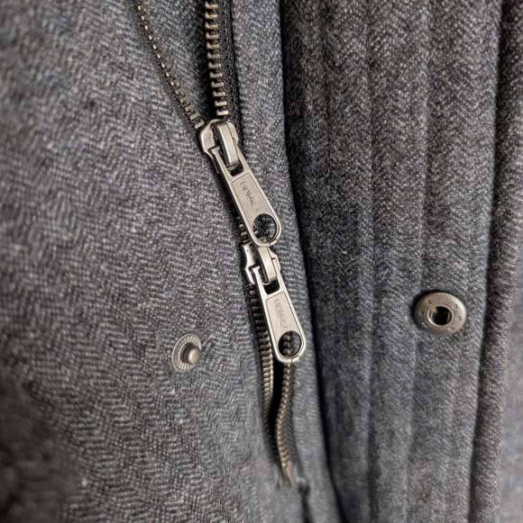 Bonobos Herringbone Charcoal Italian Wool Expedition Parka Medium - Picture 5 of 11